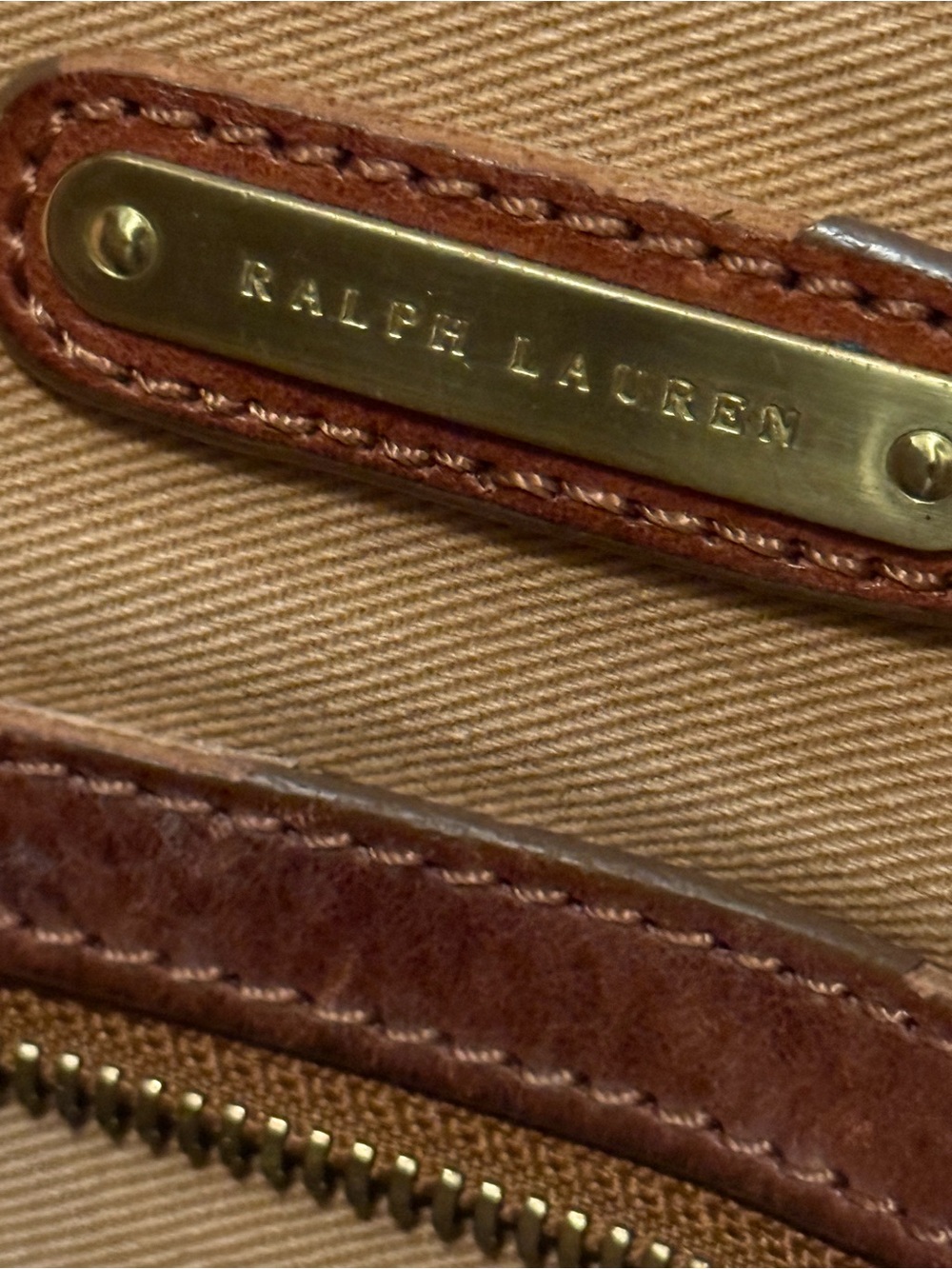 Ralph Lauren Classic Brown Leather Tote Bag - Picture 5 of 13